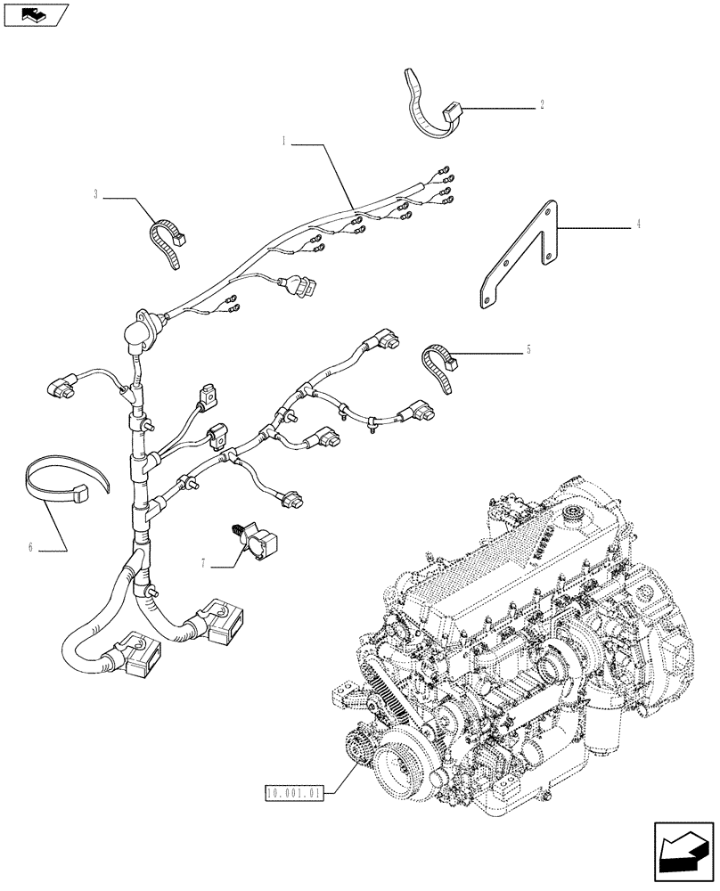 Схема запчастей Case F2CE9684C E020 - (55.100.05) - MOTOR ELECTRIC INSTALLATION (504162700 - 504134711) (55) - ELECTRICAL SYSTEMS