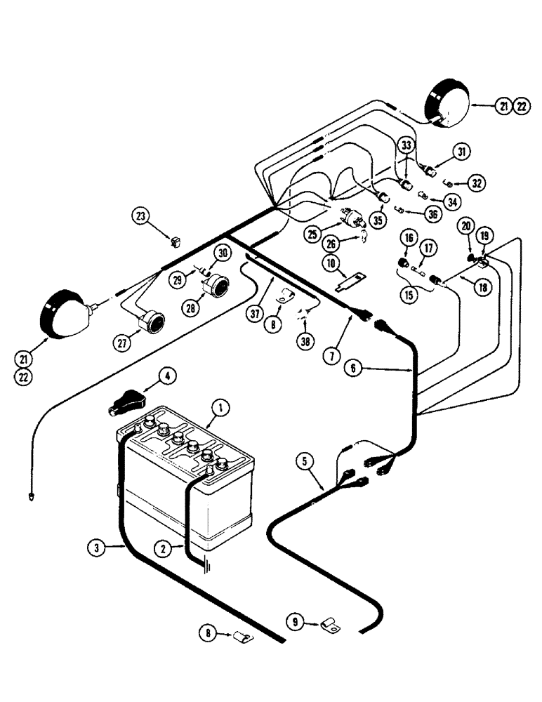 Схема запчастей Case 580 - (62) - ELECTRICAL SYSTEM, 188 DIESEL WITH POWER SHUTTLE (55) - ELECTRICAL SYSTEMS