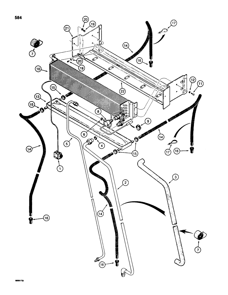 Схема запчастей Case 580D - (584) - CAB AIR CONDITIONING (09) - CHASSIS/ATTACHMENTS