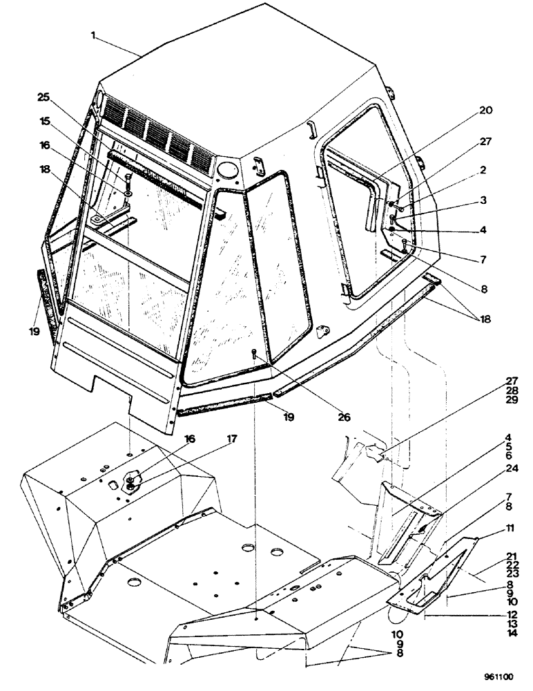 Схема запчастей Case 580G - (458) - ROPS CAB AND MOUNTING PARTS (09) - CHASSIS/ATTACHMENTS