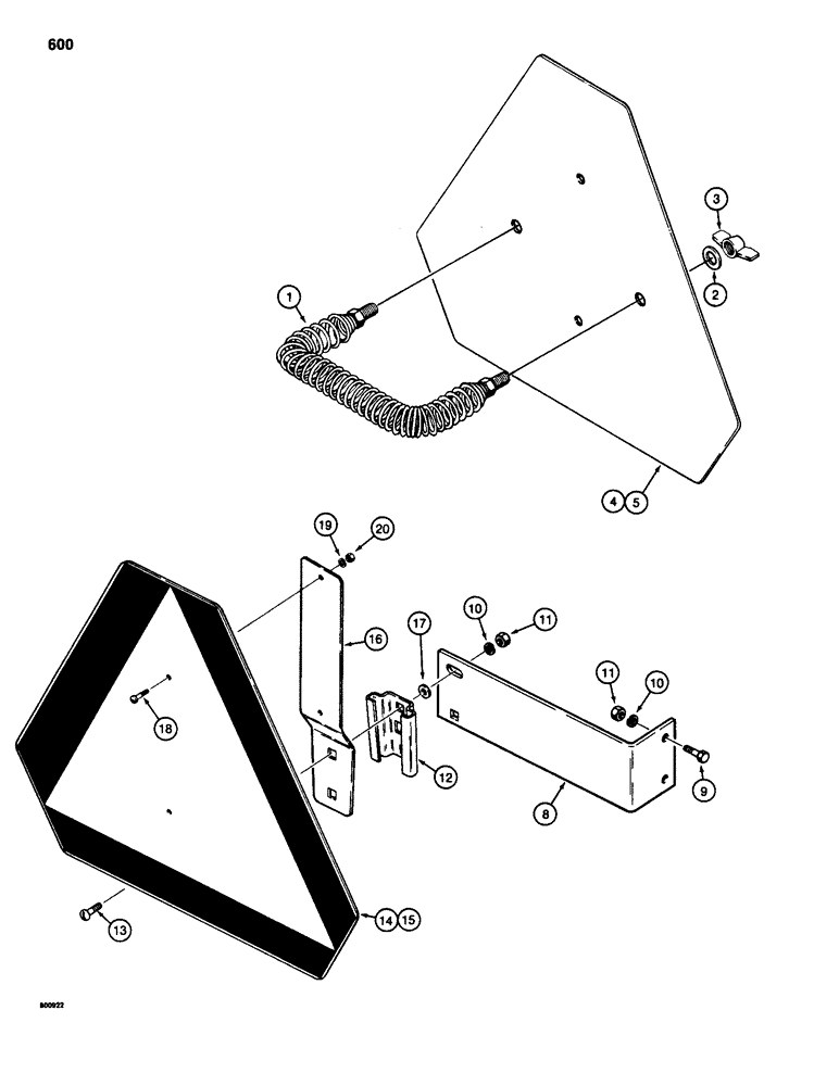 Схема запчастей Case 580D - (600) - SLOW MOVING VEHICLE EMBLEM (09) - CHASSIS/ATTACHMENTS