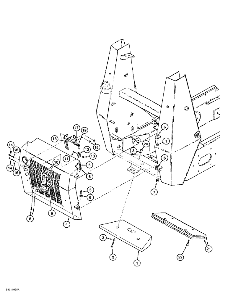 Схема запчастей Case 1838 - (9-08) - REAR COUNTERWEIGHT AND SWING OUT DOOR (09) - CHASSIS/ATTACHMENTS