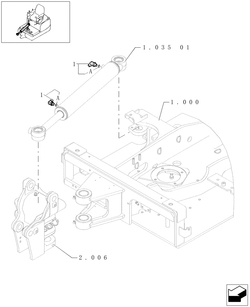 Схема запчастей Case CX16B - (1.035[03]) - CYLINDER SWING (35) - HYDRAULIC SYSTEMS