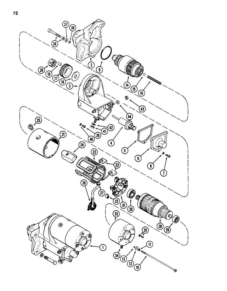 Схема запчастей Case 585D - (072) - R39341 STARTER (55) - ELECTRICAL SYSTEMS