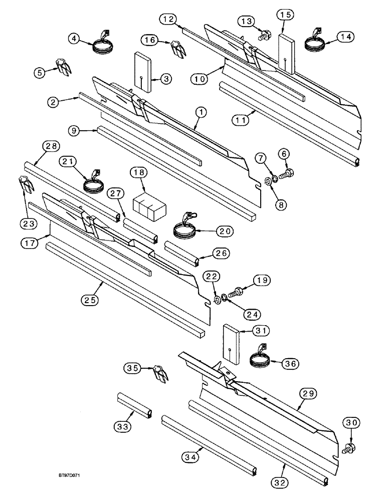 Схема запчастей Case 590SL - (9-073C) - BAFFLE PLATES AND SEALS, WITH AIR CONDITIONING (09) - CHASSIS/ATTACHMENTS