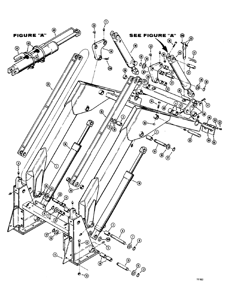 Схема запчастей Case 1700-SERIES - (142) - LOADER LIFT FRAME AND RELATED PARTS, USED BEFORE SERIAL NO. 9818251 (82) - FRONT LOADER & BUCKET