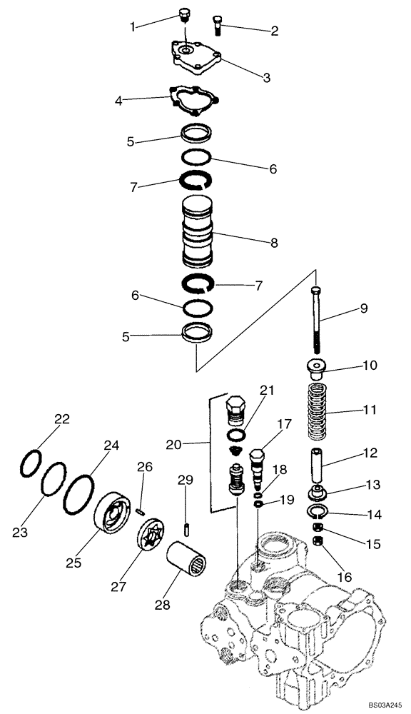 Схема запчастей Case 1845C - (06-14B) - PUMP ASSY, TANDEM, JAF0339424 - (06) - POWER TRAIN