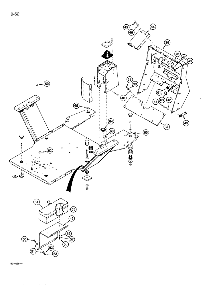 Схема запчастей Case 780D - (9-062) - OPERATORS COMPARTMENT FRAME AND MOUNTING (CONT) (09) - CHASSIS/ATTACHMENTS