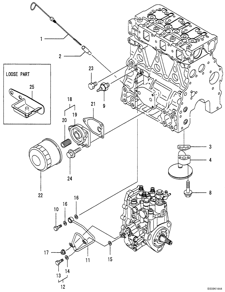 Схема запчастей Case CX27B BTW - (08-009) - LUBRICATION, OIL SYSTEM (10) - ENGINE