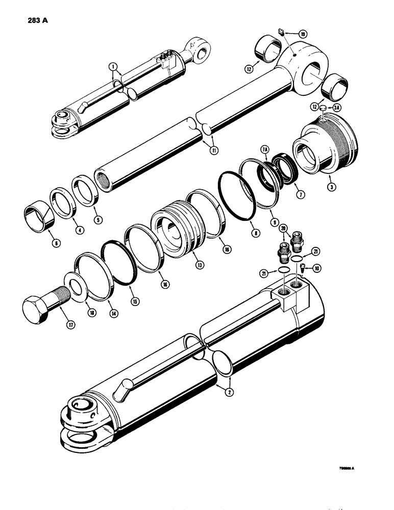 Схема запчастей Case 780B - (283A) - G101564 AND G101565 LOADER CLAM CYLINDERS (08) - HYDRAULICS