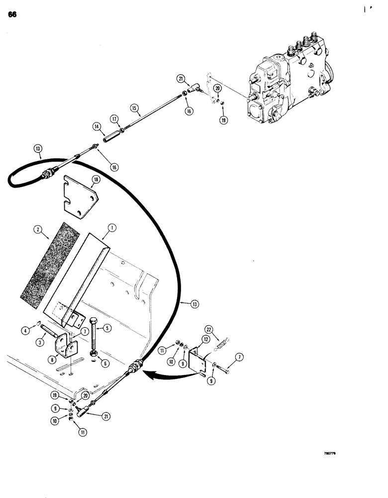 Схема запчастей Case 680G - (066) - FOOT THROTTLE CONTROL (03) - FUEL SYSTEM