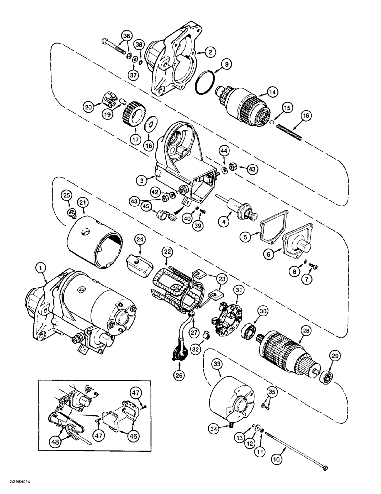 Схема запчастей Case 586E - (4-06) - *1987559C1 STARTER (04) - ELECTRICAL SYSTEMS