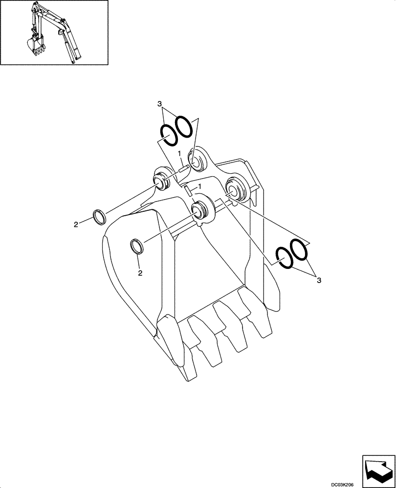 Схема запчастей Case CX47 - (09-48[00]) - BUCKET- MOUNTING (09) - CHASSIS/ATTACHMENTS