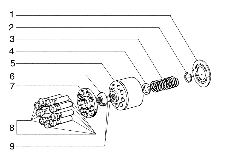 Схема запчастей Case 845B - (08-43[01]) - MAIN PUMP, DRUM (08) - HYDRAULICS