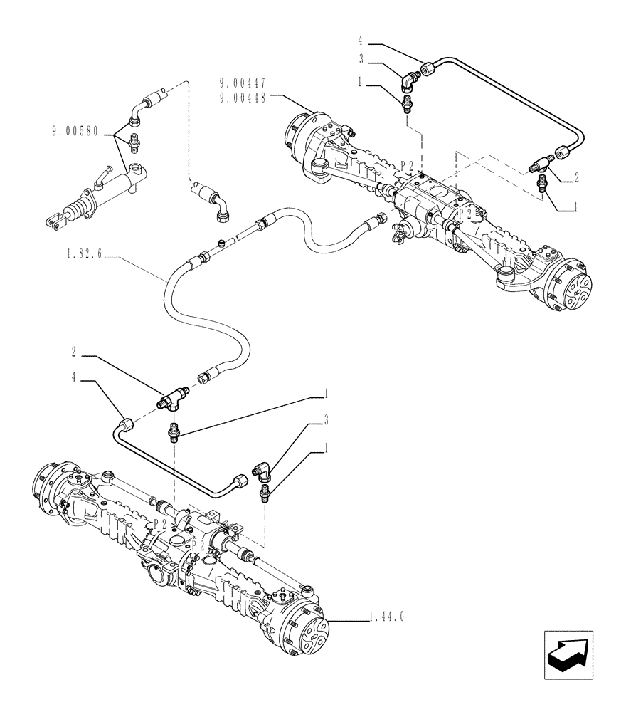 Схема запчастей Case TX1055 - (1.65.0[01]) - BRAKE SYSTEM (33) - BRAKES & CONTROLS