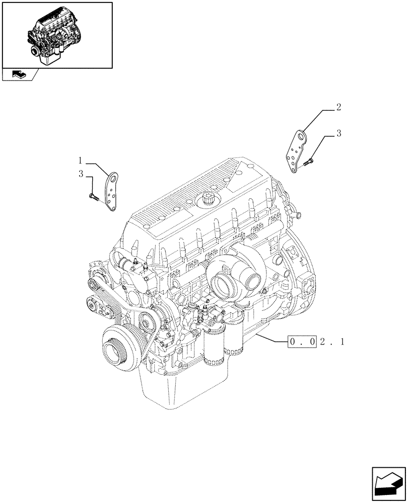 Схема запчастей Case F3BE0684J E902 - (0.45.0) - HOOKS - ENGINE (504065242) 