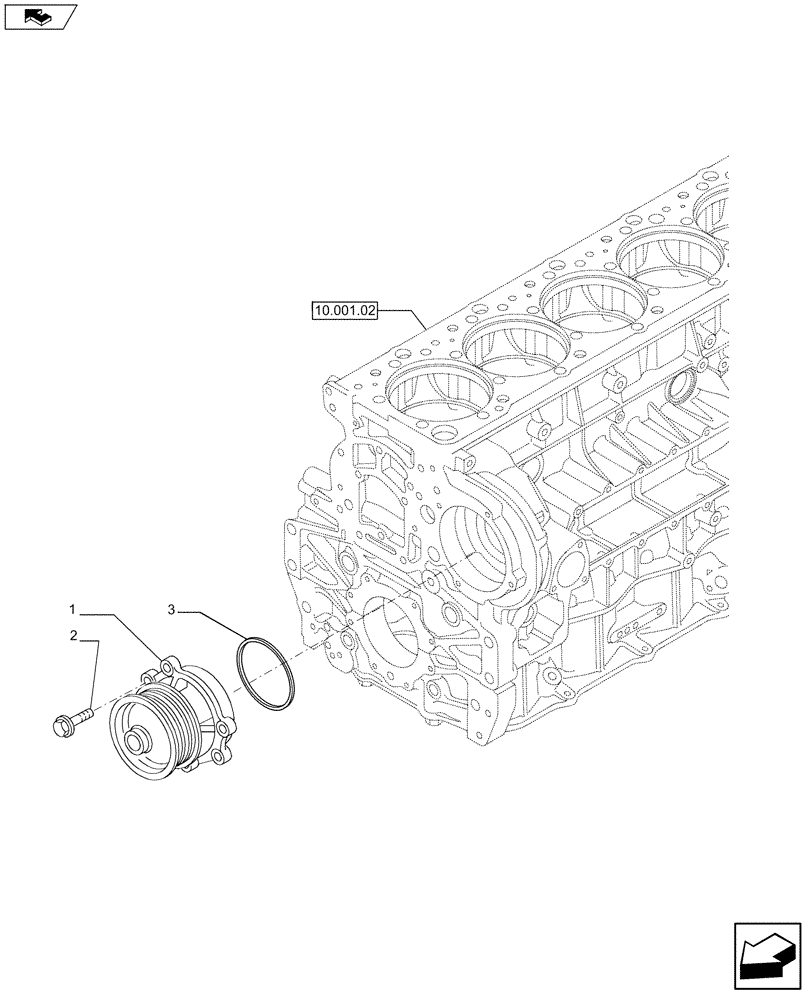 Схема запчастей Case F3DFA613A E001 - (10.402.02) - WATER PUMP & RELATED PARTS (504386835) (10) - ENGINE