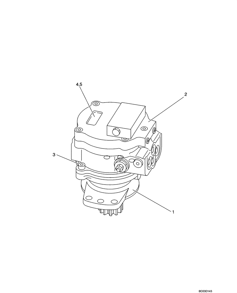 Схема запчастей Case CX36 - (08-33[00]) - MOTOR ASSY, SWING (CX36 ASN PX11 - 08901) (08) - HYDRAULICS