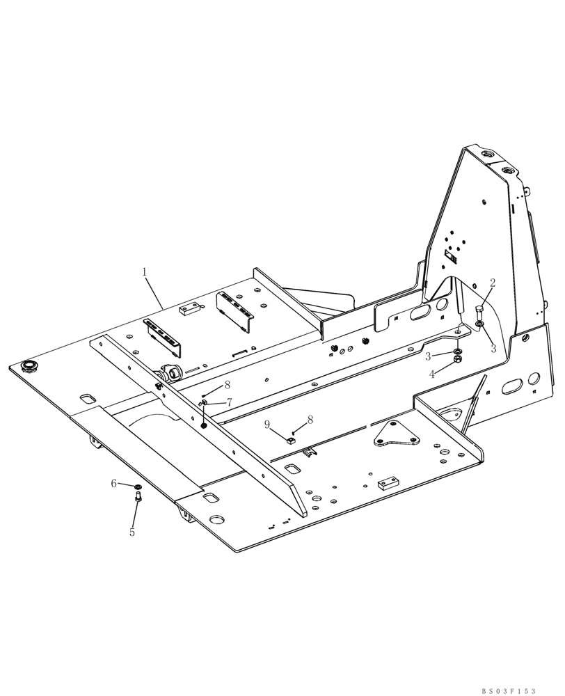 Схема запчастей Case 750K - (09-09) - MOUNTING - FRAME, SEAT AND RESERVOIR (09) - CHASSIS/ATTACHMENTS