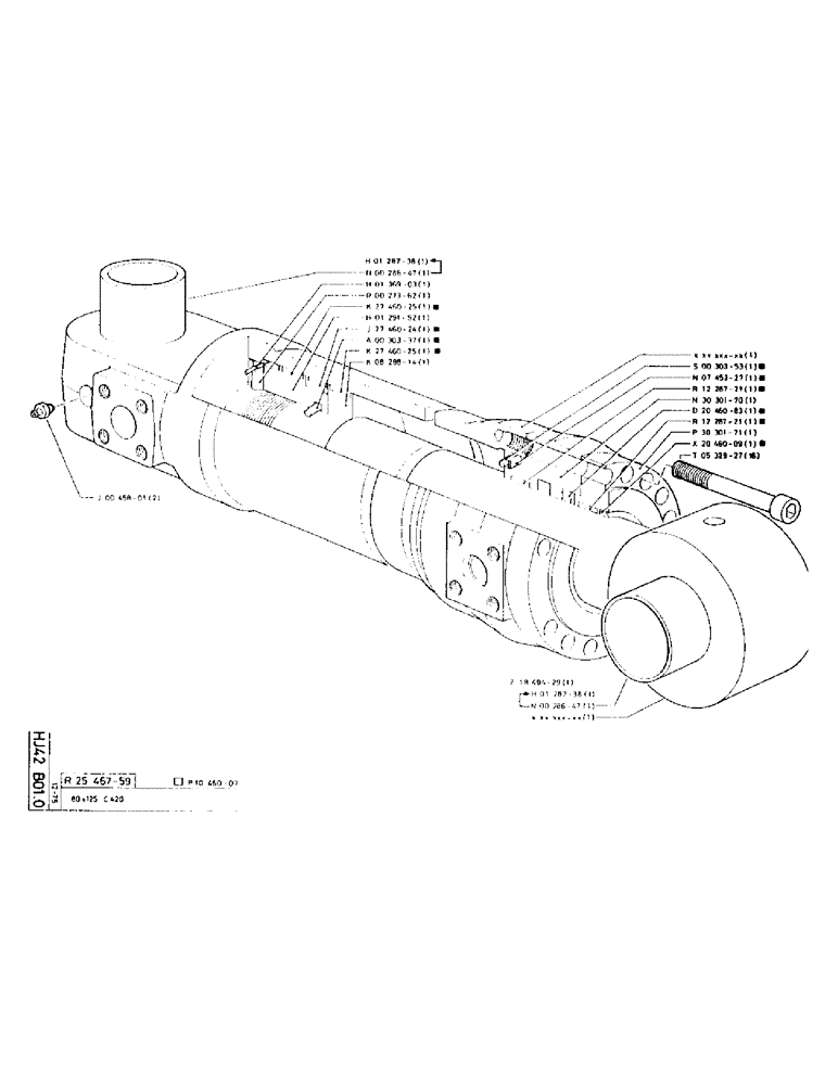 Схема запчастей Case 75P - (092) - CYLINDER 80X125 C425 (07) - HYDRAULIC SYSTEM