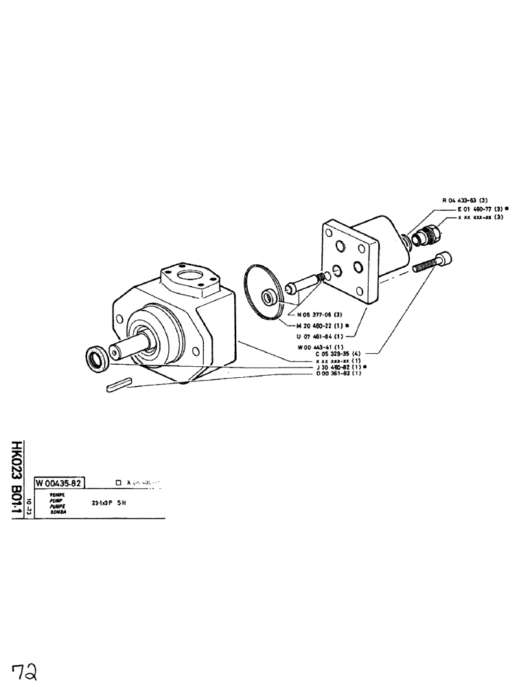 Схема запчастей Case SC150L - (072) - PUMP 