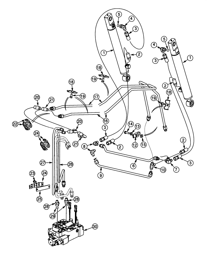 Схема запчастей Case 60XT - (08-02) - HYDRAULICS - LOADER BUCKET (08) - HYDRAULICS