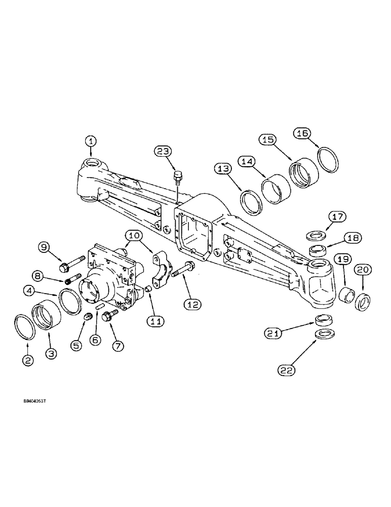 Схема запчастей Case 860 - (6-65A) - FRONT AND REAR AXLE ASSEMBLIES - AXLE HOUSING, AXLES W/HYDRAULIC LOCKING DIFFERENTIAL (06) - POWER TRAIN