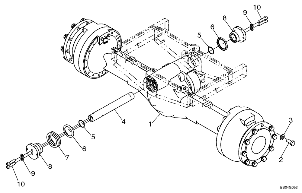 Схема запчастей Case 521D - (06-24) - AXLE, REAR - MOUNTING (06) - POWER TRAIN