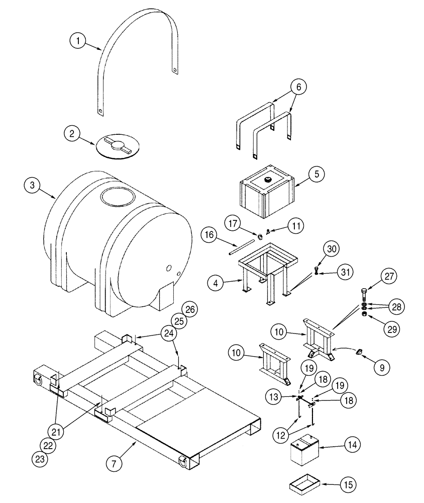 Схема запчастей Case BPGHP335 - (09-11) - BPGHP335 FRAME AND BENTONITE TANK 