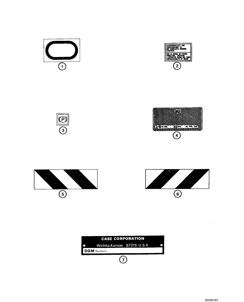 Схема запчастей Case 445 - (09-82) - DECALS - ITALIAN (D.G.M.) (09) - CHASSIS