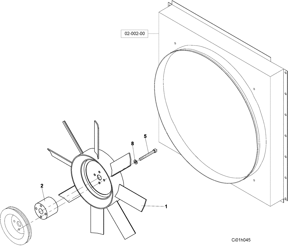 Схема запчастей Case SV223 - (02-001-03[01]) - VENTILATOR (01) - ENGINE