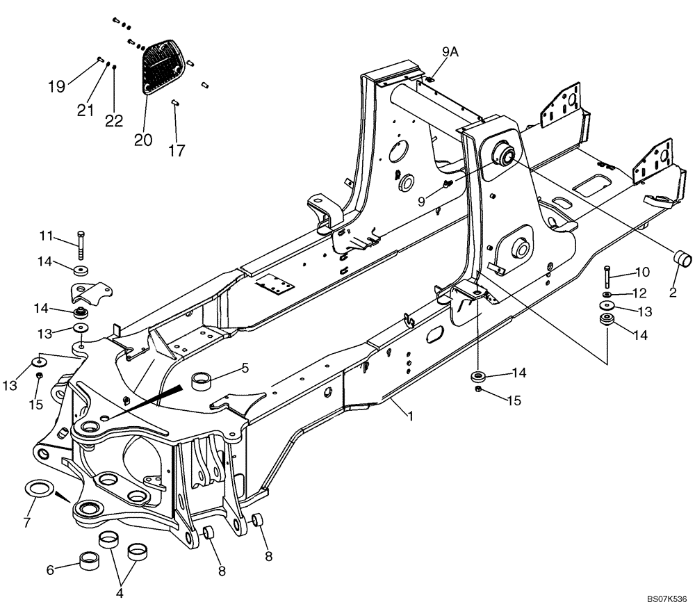 Схема запчастей Case 580M - (09-37) - CHASSIS / MOUNTS, POD - SCREEN, AIR INLET (09) - CHASSIS/ATTACHMENTS