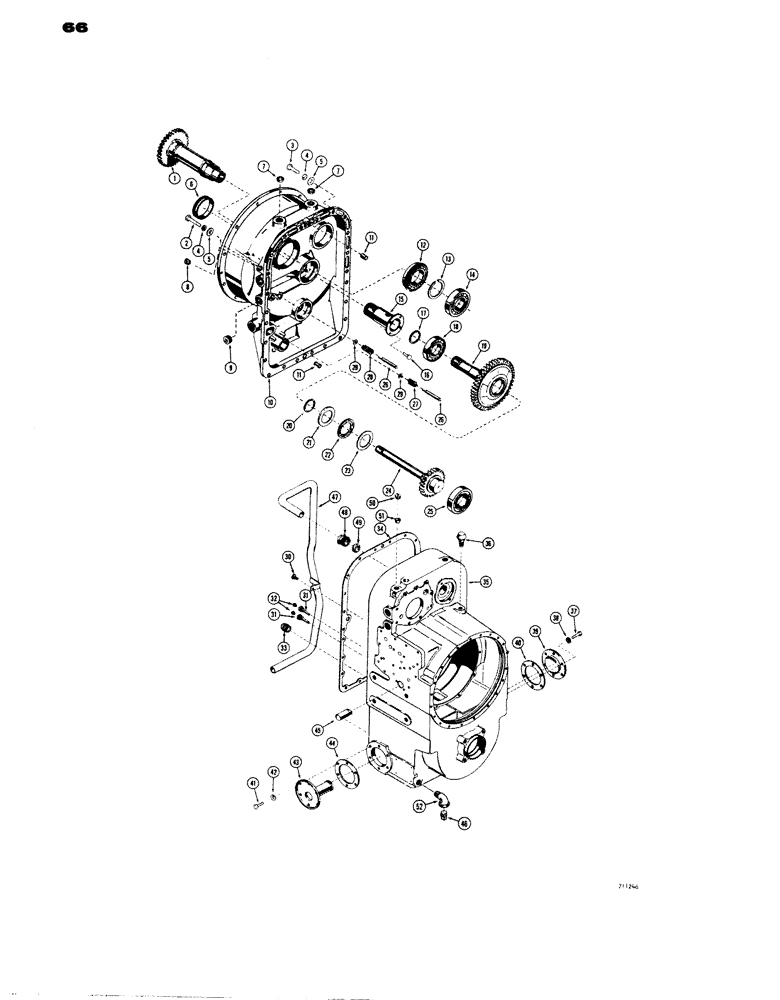 Схема запчастей Case W14 - (066) - L50106 AND L55662 TRANSMISSIONS, TORQUE CONVERTER HOUSING, GEARS & TRANSMISSION HOUSING (06) - POWER TRAIN