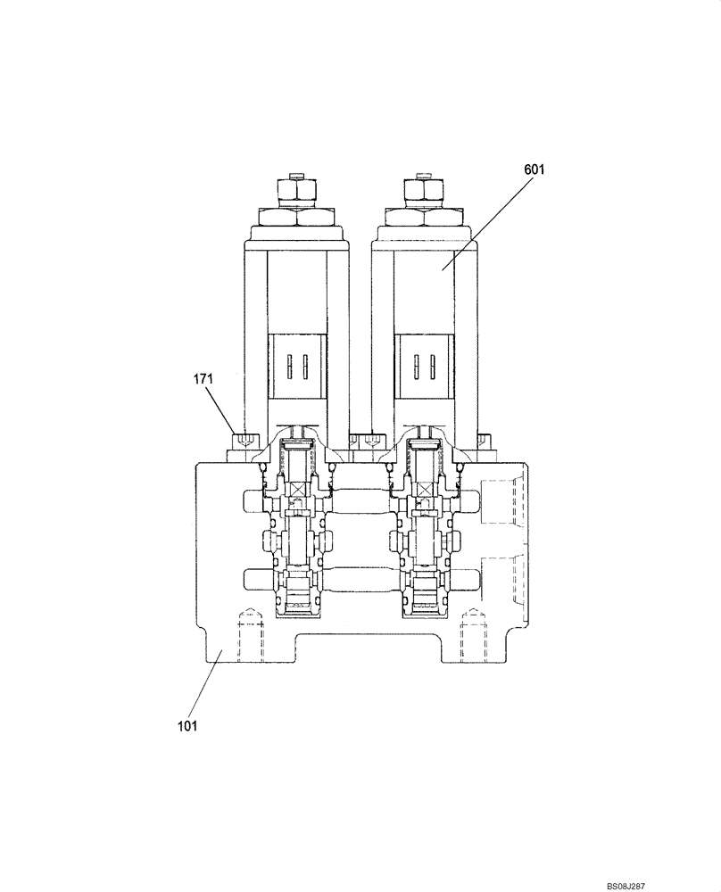 Схема запчастей Case CX50B - (07-047) - VALVE ASSY, SOLENOID (PW35V00002F1) ELECTRICAL AND HYDRAULIC COMPONENTS