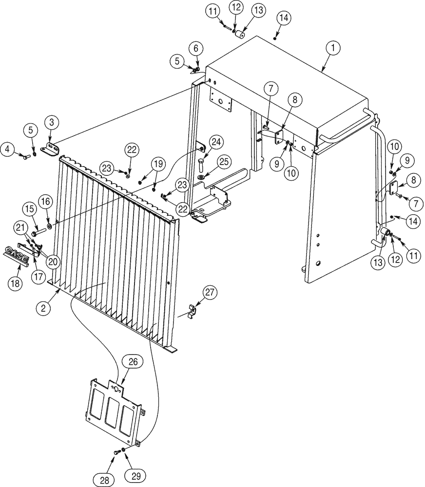 Схема запчастей Case 921C - (09-23) - GUARD, RADIATOR - SCREEN, REAR (09) - CHASSIS