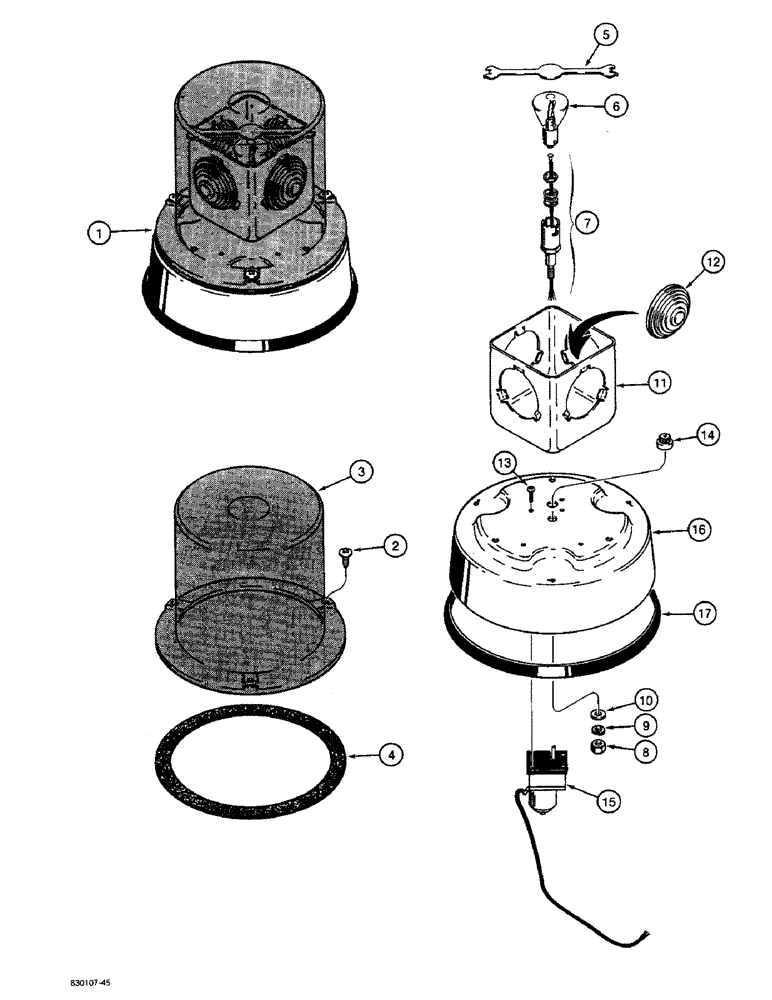 Схема запчастей Case W36 - (4-176) - ROTATING BEACON (04) - ELECTRICAL SYSTEMS