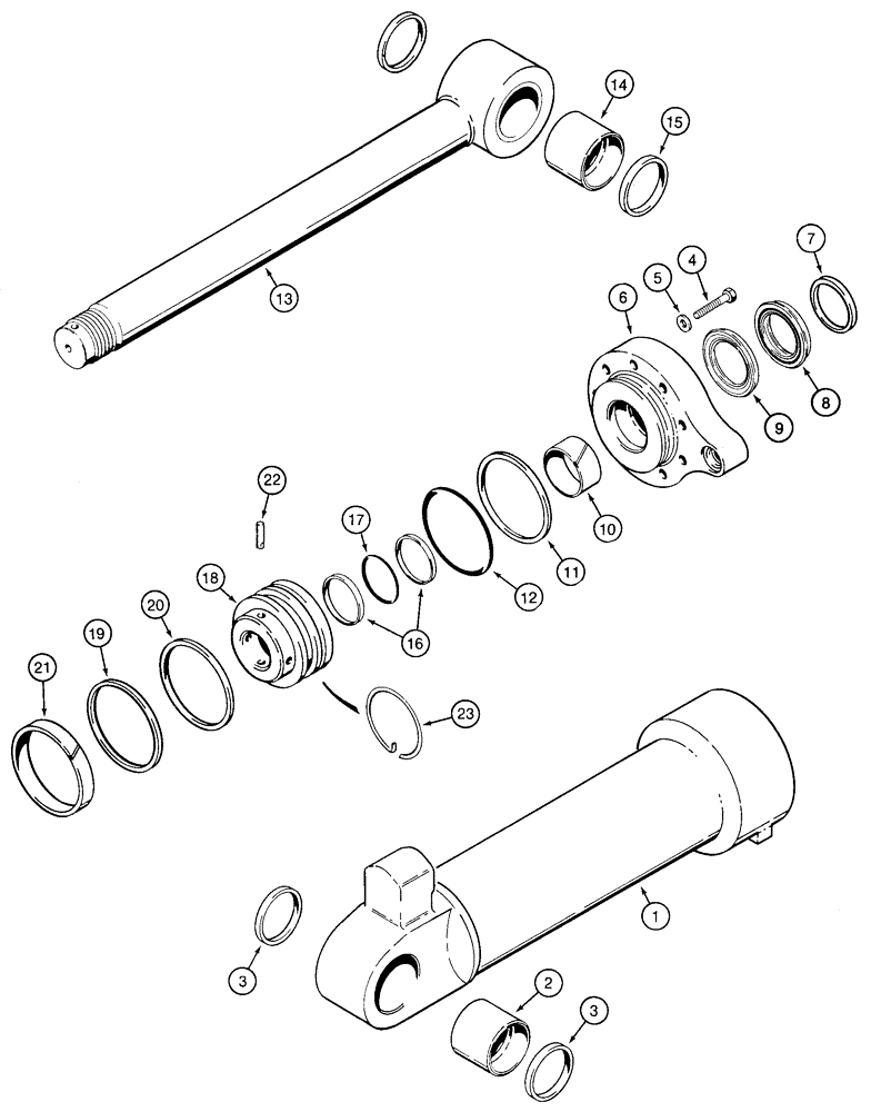 Схема запчастей Case 621C - (08-034) - CYLINDER ASSY LOADER BUCKET (08) - HYDRAULICS