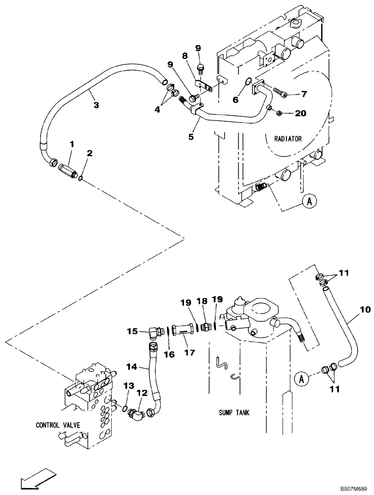 Схема запчастей Case CX75SR - (08-05) - HYDRAULICS - RESERVOIR RETURN (08) - HYDRAULICS