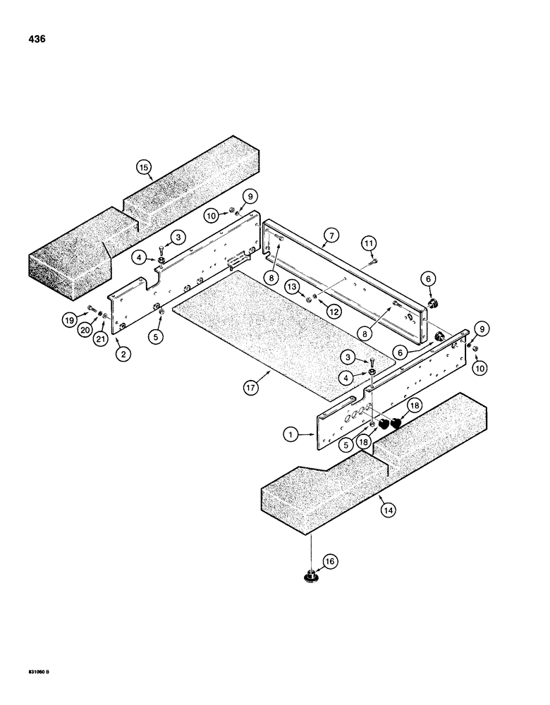 Схема запчастей Case 1150D - (436) - CAB, ROOF PADS AND ACCESSORY MOUNTING BRACKETS (09) - CHASSIS/ATTACHMENTS