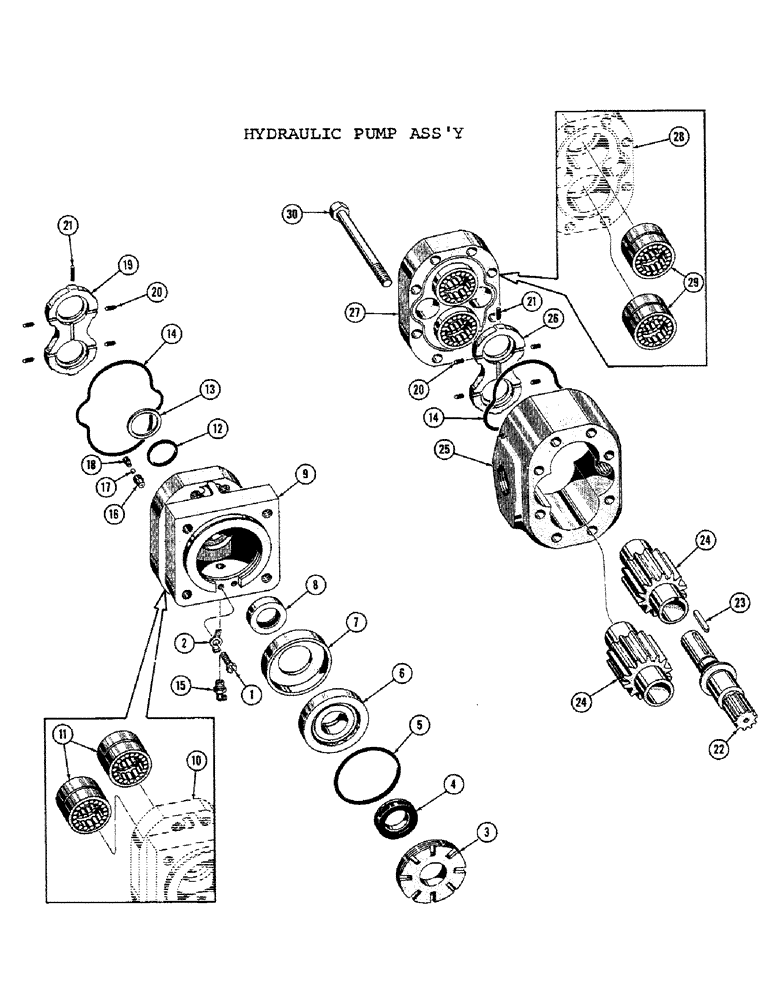 Схема запчастей Case 1000C - (330) - HYDRAULIC PUMP ASSEMBLY, BODY, COVERS, GEARS, SHAFT, SEALS (07) - HYDRAULIC SYSTEM