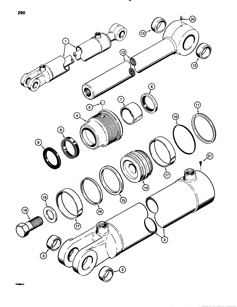 Схема запчастей Case 780B - (290) - G103044 BACKHOE BOOM CYLINDER (08) - HYDRAULICS