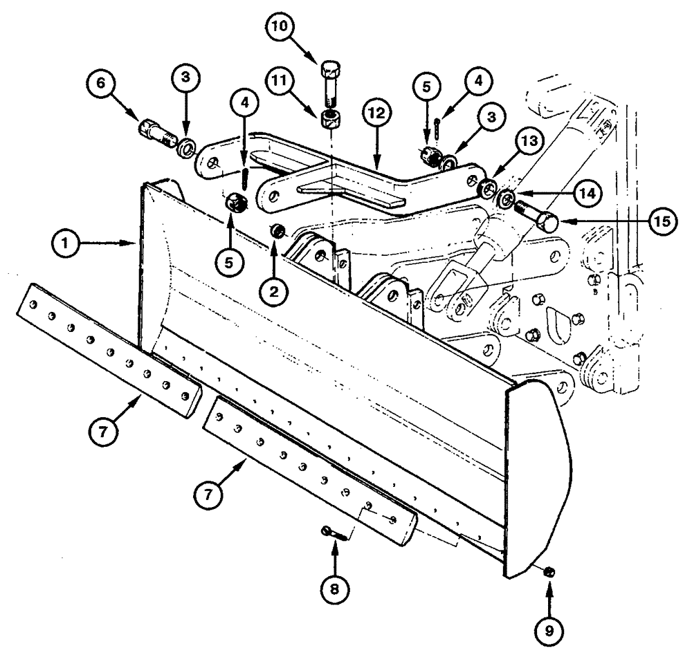 Схема запчастей Case 845 - (09.15[00]) - FRONT BLADE - ASSEMBLY (09) - CHASSIS