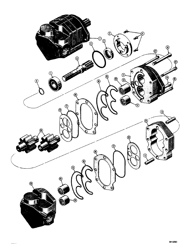 Схема запчастей Case 310F - (148) - D27925 HYDRAULIC PUMP (07) - HYDRAULIC SYSTEM