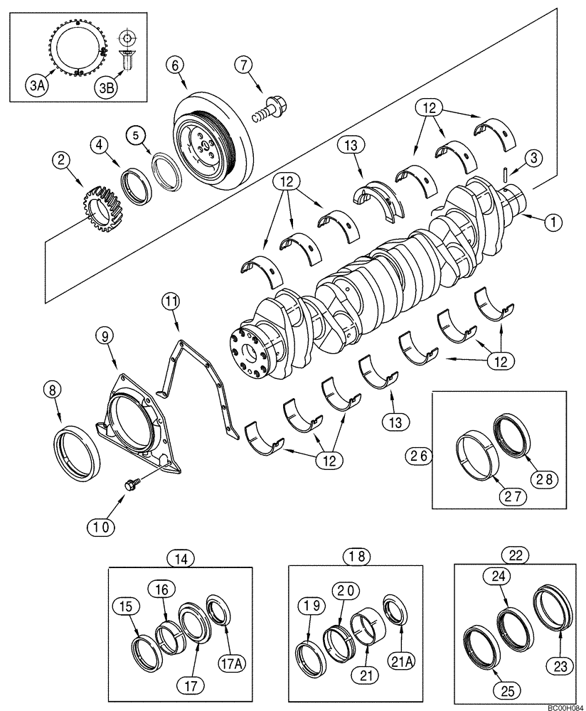 Схема запчастей Case CX210 - (02-18) - CRANKSHAFT (02) - ENGINE