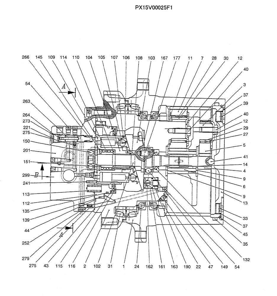 Схема запчастей Case CX31B - (07-020) - MOTOR ASSY (PROPELLING) , P/N PX15V00025F1 (35) - HYDRAULIC SYSTEMS