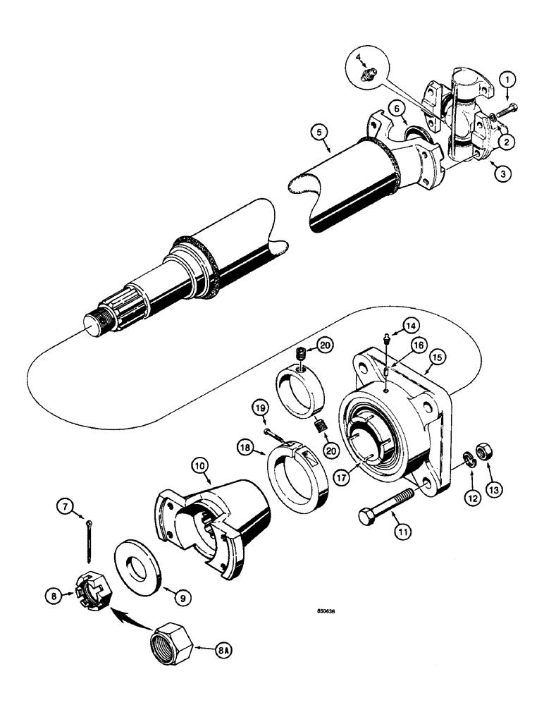 Схема запчастей Case W14 - (314) - FRONT AXLE DRIVE SHAFT, (AXLE END), L106070 DRIVE SHAFT (06) - POWER TRAIN