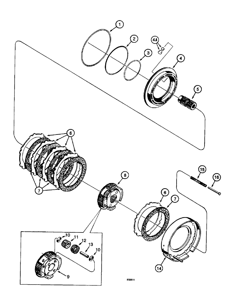 Схема запчастей Case W14 - (300) - TRANSMISSION, REVERSE CLUTCH AND PLANETARY (06) - POWER TRAIN