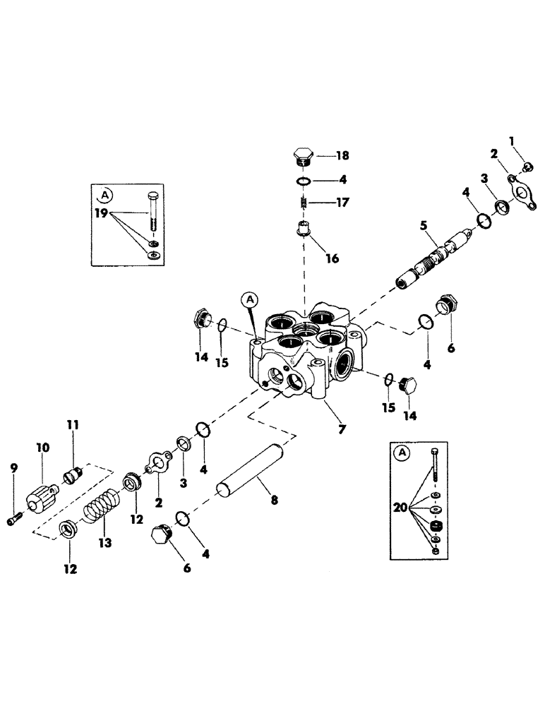 Схема запчастей Case 35EC - (139) - 1-SPOOL MAIN CONTROL VALVE, (USED WITH LEVELER CIRCUIT) (07) - HYDRAULIC SYSTEM