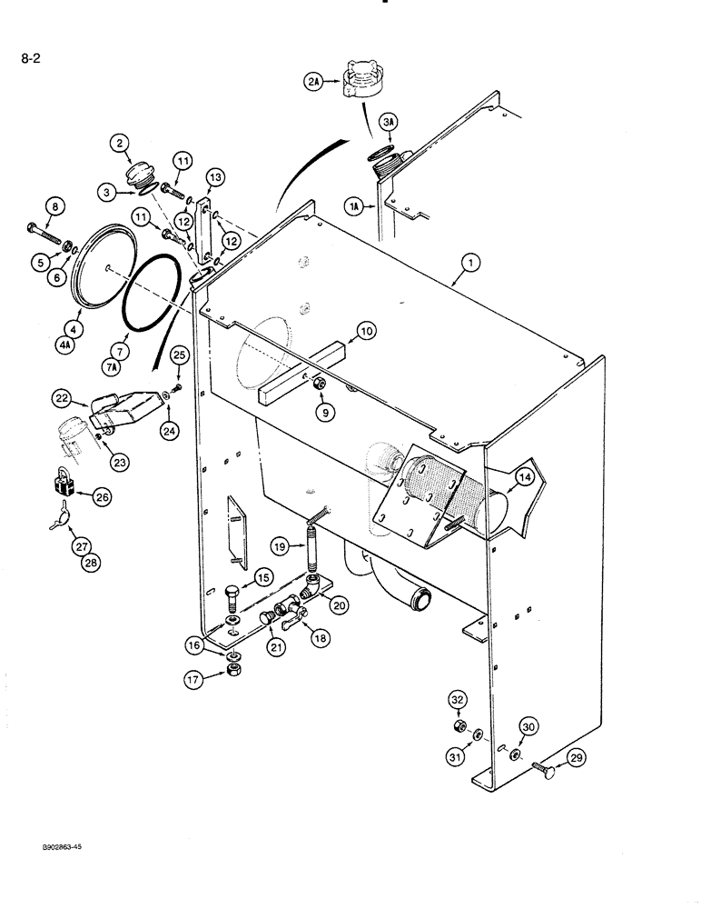 Схема запчастей Case 821 - (8-002) - HYDRAULIC RESERVOIR (08) - HYDRAULICS