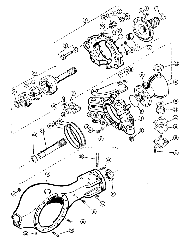 Схема запчастей Case W10 - (104) - REAR AXLE AND STEERING KNUCKLE (06) - POWER TRAIN